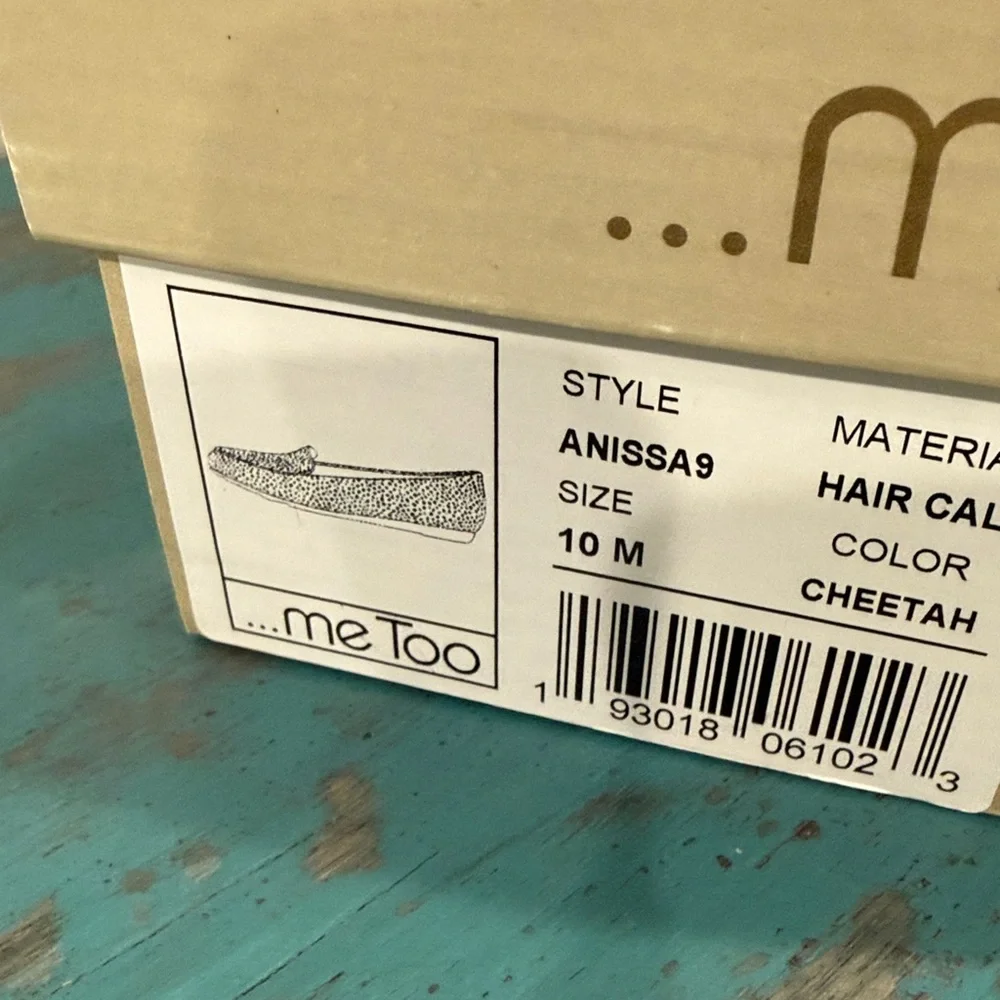 NEW IN BOX me too Leopard-Print Slip-On Calf Hair Flats in Tan and Black-10 - Picture 11 of 11